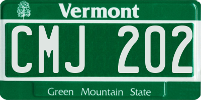 VT license plate CMJ202