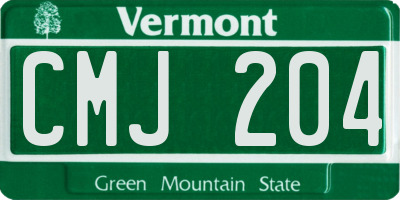VT license plate CMJ204