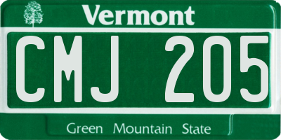 VT license plate CMJ205