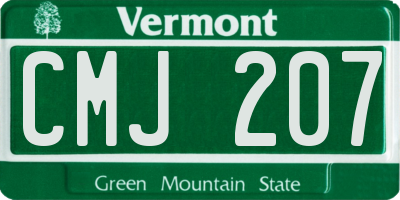 VT license plate CMJ207