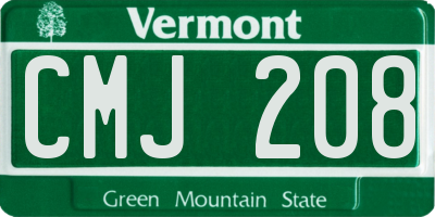 VT license plate CMJ208