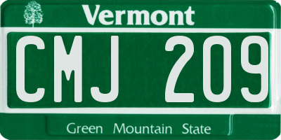 VT license plate CMJ209