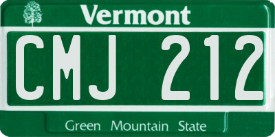 VT license plate CMJ212
