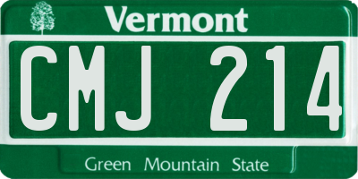 VT license plate CMJ214