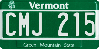 VT license plate CMJ215