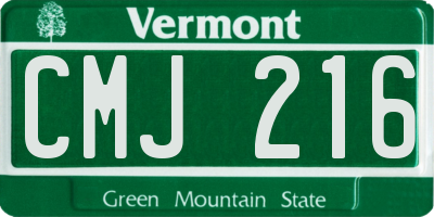 VT license plate CMJ216