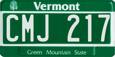 VT license plate CMJ217