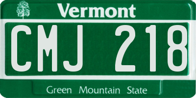 VT license plate CMJ218
