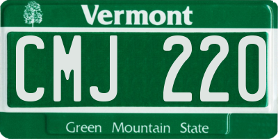 VT license plate CMJ220