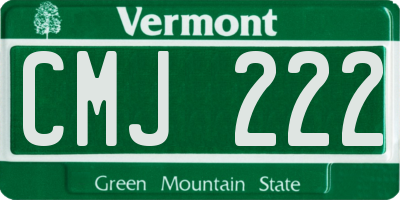 VT license plate CMJ222