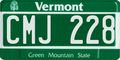 VT license plate CMJ228