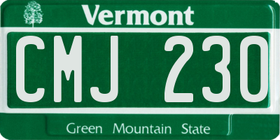 VT license plate CMJ230