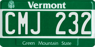 VT license plate CMJ232