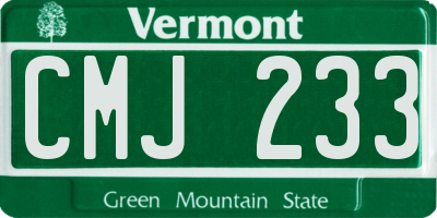 VT license plate CMJ233