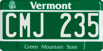 VT license plate CMJ235
