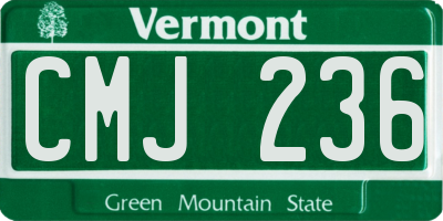 VT license plate CMJ236