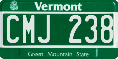 VT license plate CMJ238