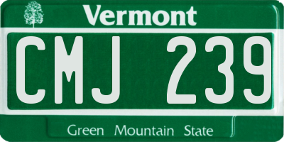 VT license plate CMJ239