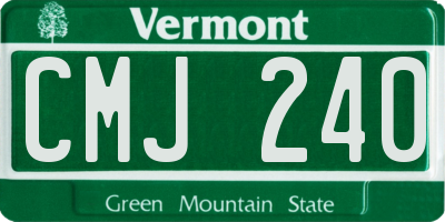 VT license plate CMJ240