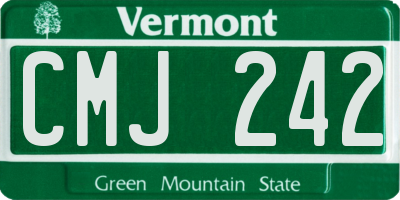VT license plate CMJ242