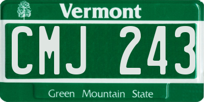 VT license plate CMJ243