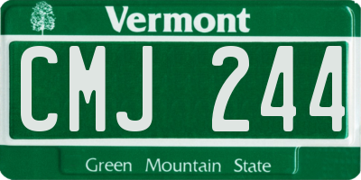 VT license plate CMJ244