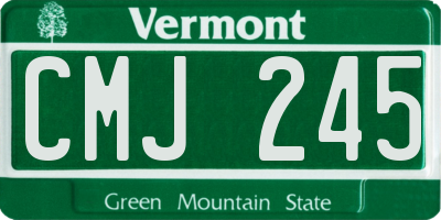 VT license plate CMJ245