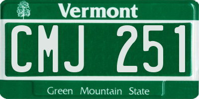 VT license plate CMJ251