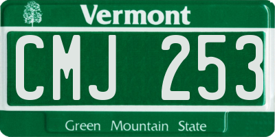 VT license plate CMJ253