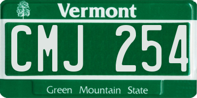 VT license plate CMJ254