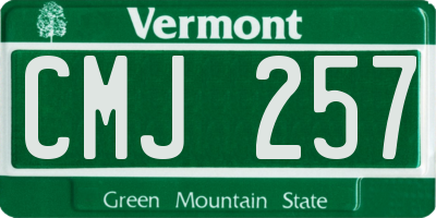 VT license plate CMJ257