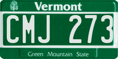 VT license plate CMJ273