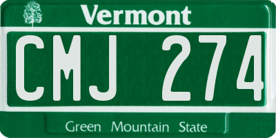 VT license plate CMJ274