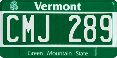 VT license plate CMJ289