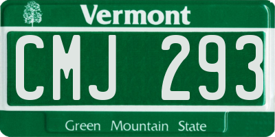VT license plate CMJ293