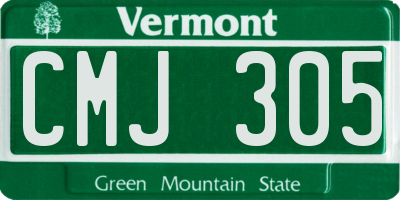 VT license plate CMJ305