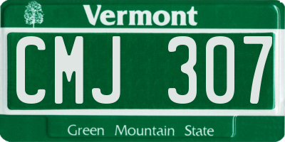 VT license plate CMJ307