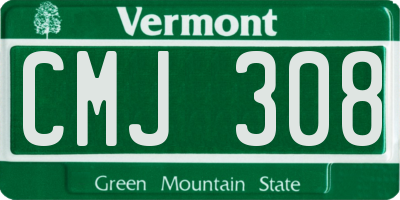 VT license plate CMJ308