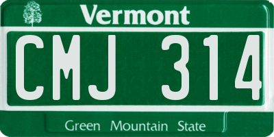 VT license plate CMJ314