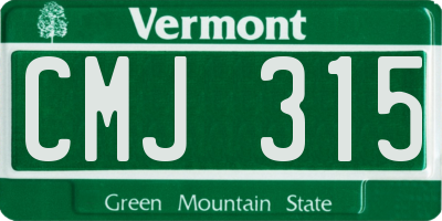 VT license plate CMJ315