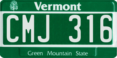 VT license plate CMJ316