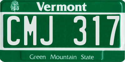 VT license plate CMJ317