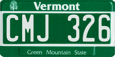 VT license plate CMJ326