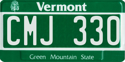 VT license plate CMJ330