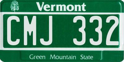 VT license plate CMJ332