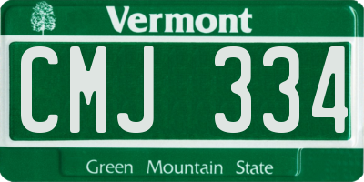 VT license plate CMJ334