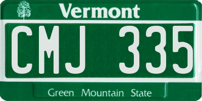 VT license plate CMJ335