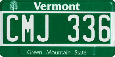 VT license plate CMJ336
