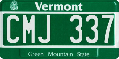 VT license plate CMJ337