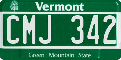 VT license plate CMJ342